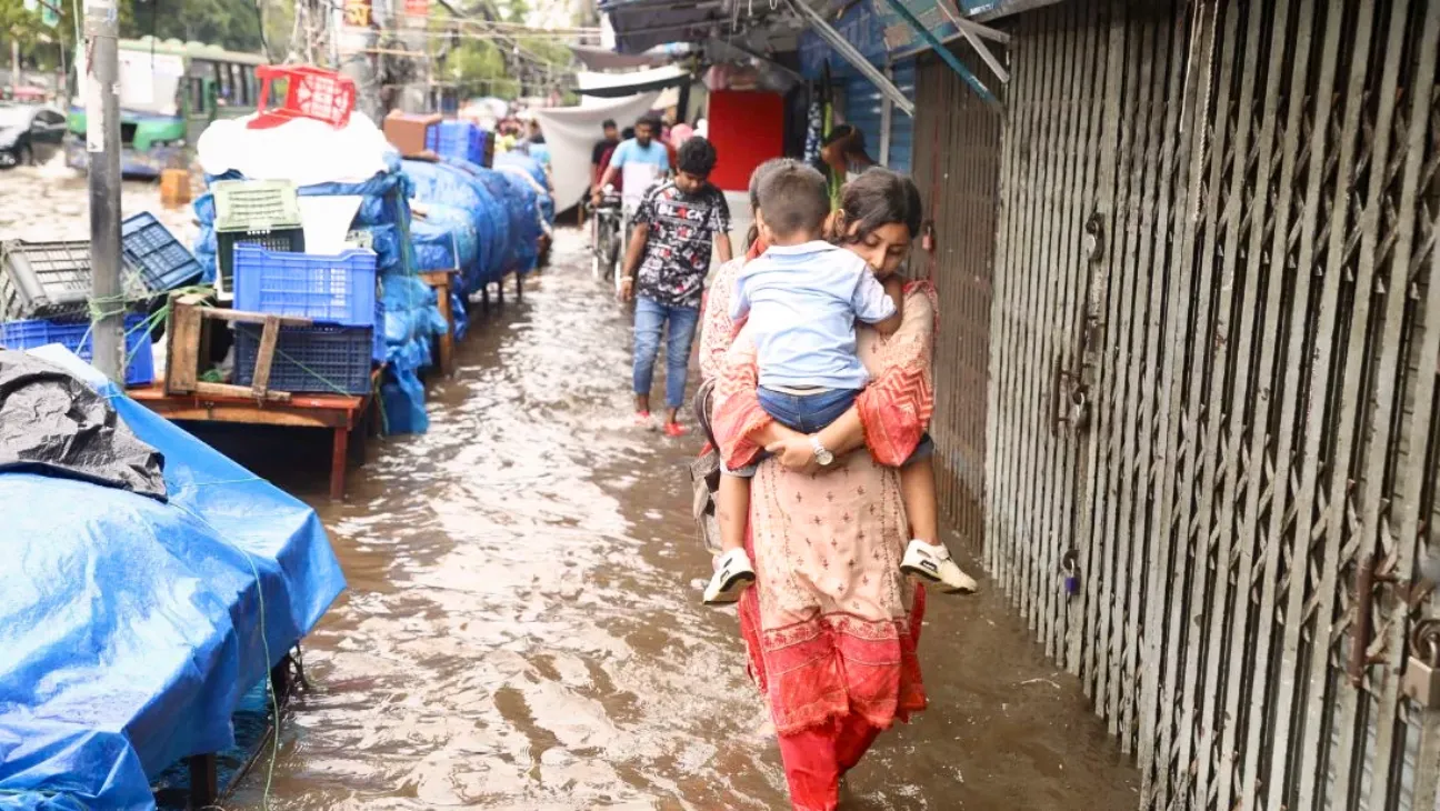 Monsoon Rain Causes Severe Waterlogging and Flood Risk in Bangladesh