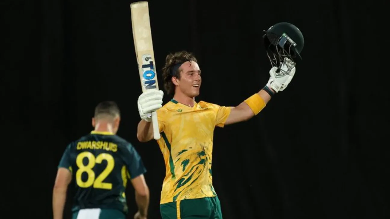 Dewald Brevis Hits Maiden T20I Century, Sets New South African Record Against Australia